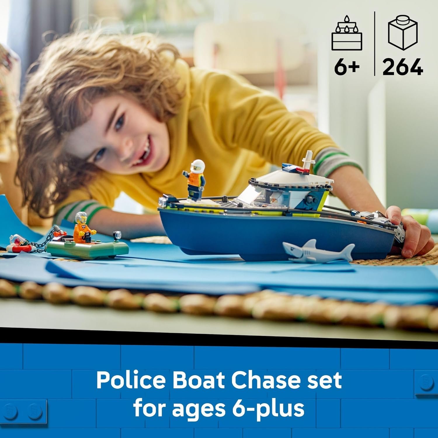LEGO City Police Boat Chase Building Toy for Kids - Pretend Play Set for Boys & Girls, Ages 6+ - Image 2
